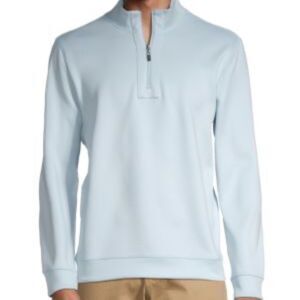 Hickey Freeman‎ Golf Light Blue Quarter Zip Long Sleeve Shirt Size XL Light Blue